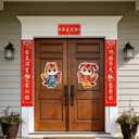 4 x Chinese New Year Decorations 2026, 17PCS Lunar New Year Decorations with Couplets, Fu Character Ornament, Window Decals, Year of Horse Door Sticker, Red Envelopes, Red Lanterns