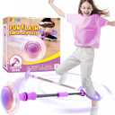 JOYIN Purple Ankle Skip Ball with Flashing Lights, Toy for Kids Indoor & Outdoor, Flashing Swing Ball Foldable Sports Toy, Birthday Gifts for Kids 3 4 5 +