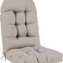 Outdoor Adirondack Chair Cushion, 50x21x4 Inch Rocking Chair Cushions, High Back Patio Soft Seat Pad with Ties, Indoor Outside Use, Fade-Resistant & Waterproof, Beige