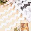 GORGECRAFT 0.78 inch-1.33 inch/20-34mm Wide Rick Rack Trim 9 Yards White Wave Bending Fringe Trim Braided Woven RIC Rac Ribbon Zig Zag Trim for DIY Sewing Crafts Wedding Dress Costumes Party