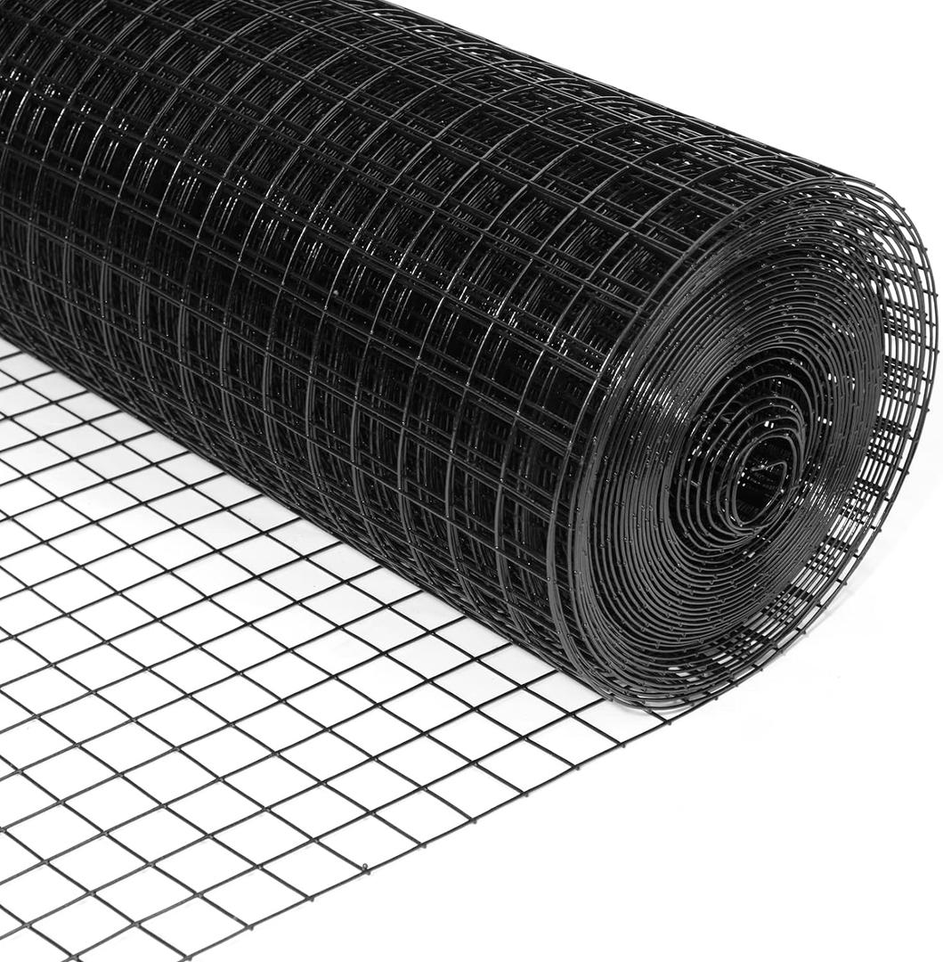 5'x50' Hardware Cloth 19 Gauge Black Vinyl Coated Welded Fence Mesh for Home and Garden Fence and Home Improvement Project