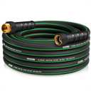 Heavy Duty Garden Hose 25ft, NON-EXPANDABLE Flexible Water Hose, Kink Resistant Lightweight Hybrid Hose, Leakproof Hose Male to Female Fittings (Black+Green)