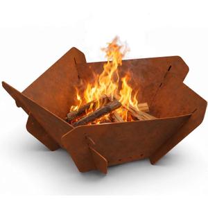 Decoroca Corten Steel Fire Pit - Outdoor Wood Burning Pit for Backyard Patio, Garden & Terrace, Durable & Weather-Resistant, Ideal for Family Gatherings & Parties