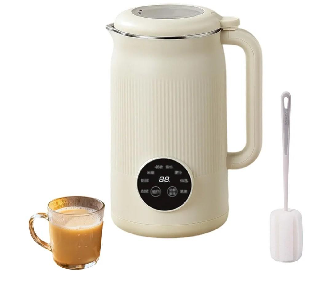 The 8-In-1 Multifunction Nut Milk & Juice Maker, 8-In-1 Nut Milk Maker Machine, Automatic Plant-Based Milks Blender with Delay Start, Keep Warm, Self-Cleaning (Beige)