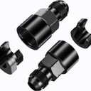 AN Male to In EFI Fuel Rail Fitting with Aluminum Quick-Disconnect Female, Aluminum Black Anodized Hard Connector, Automotive Accessories (6AN Male to 3/8")