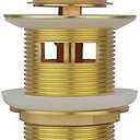 Brass Freestanding Tub Drain, Pop Up Freestanding Tub Drain Plug, Fits Most Freestanding Tub Drain Kits (Brushed Gold)