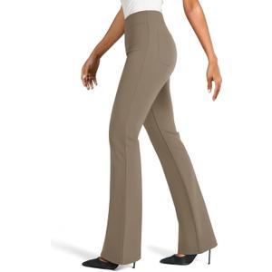 NIMIN Work Pants Women Business Casual Dress Trousers Stretchy High Waisted Pull On Flare Office Slacks 2025 Outfits (Medium, Coffee)