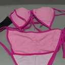 Women Halter String Shinny Purple Large