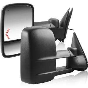 Pair Black Power Heated Towing Mirrors Compatible for 2003 2004 2005 2006 Chevy Silverado Tahoe/GMC Serria/Cadillac Escalade w/Arrow Signal Light
