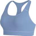 BUBBLELIME Women's Racerback Sports Bras High Impact/Medium Support Activewear Fitness Workout Yoga Tank Tops (Blue, M)