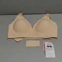 Deep V Bra Low Cut Sexy Push Up Bralettes for Women Padded Comfy Smoothing Wireless Lifting Bras Seamless Bralette (Small, Nude)