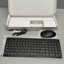 Rechargeable Wireless Keyboard and Mouse Combo- J JOYACCESS 2.4G Compact Quiet Slim Wireless Keyboard Mouse Combo for Laptop,PC,Desktop,Computer,Windows- Black