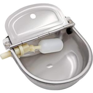 Automatic Water Dispenser for Dogs,Automatic Chicken Waterer,Outdoor Dog Water Feeder,304 Stainless Steel Water Bowl with Plastic Float Valve