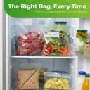 Baggies Variety Size Pack 350 Count Food Storage Variety Pack with 50 Gallon Freezer Bags, 50 Quart Freezer Bags, 100 Sandwich Bags & 150 Snack Bags Heavy Duty Resealable Freezer Storage Bags
