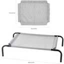 BaCooling Breathable Elevated Dog Bed with Metal Frame for Small Dogs, 36" x 22" x 7.5", Grey