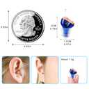 J20 Hearing Aids for Seniors Adults Noise-Cancelling - Elderly Assistance Listening, Hearing Amplifier, Mini Sound Amplifier, Ear Sound Enhancer, Noise Reduction, Enhanced Speech, Feedback Cancellation (Blue, Left)