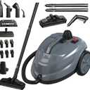 Steam Cleaner, Powerful Heavy Duty Canister Steamer with 34 Accessories, Steam Mop with 16.4 Ft Extra-Long Power Cord for Home Floor Cleaning, Grout, Upholstery, Car Detailing, Grey