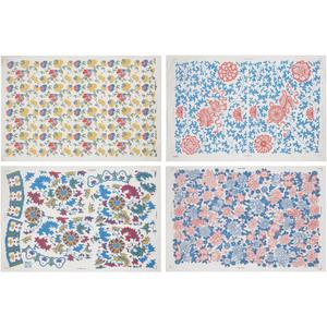 WEBEEDY 4 Styles Ceramic Clay Transfer Papers Vintage Flower Underglaze Transfers Paper Decals for Pottery, 21.3" x 14.6" Ceramic DIY Sticker for Overglaze Enamel Waterslide Decal, 54 x 37 cm