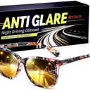 Myiaur Polarized Night Vision Driving Glasses for Women | Polarized Anti-Glare Yellow Lenses Boost Low Light Vision, UV400 Protection, Lightweight Frame For Night Driving, Rain & Fog 10 pcs
