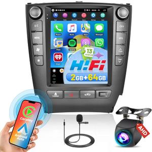 9.7 Car Radio for Lexus IS250 IS300 IS350 2006-2012,Wireless Carplay Android Auto,2+64G,Vertical Touch Screen Bluetooth Car Play Radio GPS WiFi SWC EQ Backup Camera,Android Stereo for Lexus