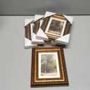 Splinterix 5x7 Antique Bronze Vintage Picture Frame Set of 4, Ornate Vintage Picture Frames for Wall or Tabletop Display, 5x7 Photo Frame Gold with Real Glass, Display Poster 4x6 with Mat or 5x7 without Mat for Antique Dco