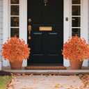 Alupssuc Set of 2 Artificial Fall Topiary Ball Flowers for Outdoor Decoration with Spike 20", UV Resistant Fake Autumn Floral Shrubs, Realistic Faux Bushes Plants for Garden,Yard,Porch and Patio Decor