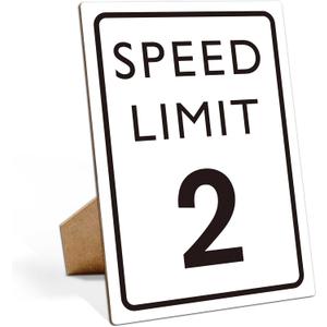 Race Car Birthday Decor, Speed Limit Sign, Fast Two, Birthday Party Decorations, 811 Wooden Play Sign With Stand, Let's Go Racing Party Supplies for Boy Fans - LP063