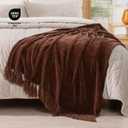 RECYCO Throw Blanket Soft Cozy Chenille Throw Blanket with Fringe Tassel for Couch Sofa Chair Bed Living Room Gift (Brown, 60'' x 80'')