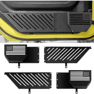 2025 Upgrade Metal Front Door Storage Pockets for Jeep Wrangler JL JLU 4XE 2018-2025 Accessories/Gladiator JT 2020-2025 Accessories [Military-Grade Metal] Door Storage Box Matte Black