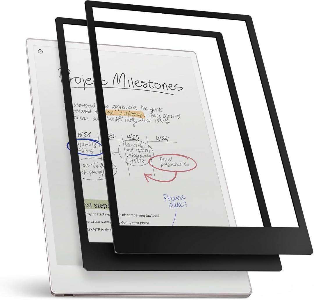 CoBak Paper Feel Writing Screen Protector for reMarkable Paper Pro 11.8" 2024 Released - Matte Suface Anti-Glare and 9 H Hardness Tempered Glass Anti-Scratch - 2 Pack Black