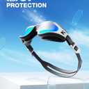 ZIONOR G1 Lite Swim Goggles, Anti-Fog UV Protection, Leakproof Comfortable Fit for Adult Men Women, Includes Swim Cap
