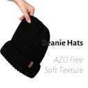 FURTALK Winter Hats for Women Fleece Lined Beanie Knit Chunky Womens Snow Cap (Black, S)