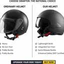 Westt Open Face Motorcycle Helmet, 3/4 Motorcycle Helmet DOT Approved, Lightweight Moped Helmet with Built-in Sun Visor, Quick Release Strap, Removable Washable Liner, Scooter Helmet for Adults