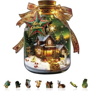 Wooden Puzzles for Adults, Unique Christmas Message in a Bottle Jigsaw Puzzles,Magic Wooden Jigsaw Puzzles, Gifts for Family or Friends for Any Holiday.(11.4 * 10.3 in 170pcs) (Medium)