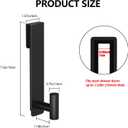 PMMASTO Shower Door Hooks, (7.5 Inch) Extended Towel Hooks for Bathroom Frameless Glass Shower Door, Stainless Steel Heavy Duty Hooks for Hanger Robe,Towel (Black ''T'' Shape 2 Pack)