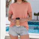 GAYHAY Coral Pink T Shirts Short Sleeve Summer Tops Basic Tee Shirts (Small, Orange)