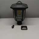 ST4322Q1 Solar Post Light Outdoor Waterproof Aluminum Solar Lamp Post Light 220LM Black for Lawn Yard Pathway Garden Entryways Driveway Balcony Post Decoration (Upgrade Higher Brightness)
