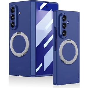 Kickstand Case for Samsung Z Fold7,Magnetic Closure 360Spin Stand Prevent Fingerprints Prevent Scratches Phone Pouch,Blue,Z Flod7