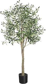 YOLEO Artificial Olive Tree 6FT Tall Faux Silk Plant for Home Office Indoor Decor Fake Olive Tree with Lifelike Olive Leaves