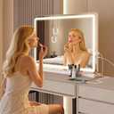 Sweetcrispy 23"x32" LED Vanity Mirror with Lights, Dimmable 3 Color Modes Makeup Mirror with Memory Function, USB Charging, Aluminum Frame, Lighted Mirror for Desk, Bedroom, Living Room