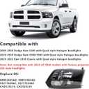 Headlight Assembly Pair compatible with 2009-2018 Dodge Ram 1500