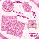 48pcs Pink Heart Valentine's Day Napkin Happy Valentine's Day Party Decoration Disposable Paper Napkin for Valentine Day, Anniversary,Wedding Table Decoration Table Decor,6.5 6.5inch