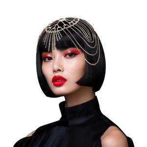 CROWN GUIDE 1920s Accessories for Women Roaring 20s Gatsby Headpiece Flapper Headband Rhinestone Wedding Hair Pieces for Brides Gold