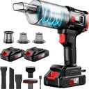 Car Vacuum Cordless, 35000PA Strong Suction Handheld Vacuum with 2 Detachable Batteries, 60Min Runtime Portable Vacuum Cleaner for Car Detailing, Pet Hair, Home Couch & Office, 350ML XL Dust Cup