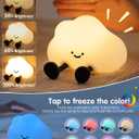 YISUN Cloud Night Light, Colorful Silicone Night Lights for Nursery, Rechargeable Dimmable Bedside Lamp with Timer, Soft Squishy Night Lamp Portable Kids Gift for Girls, Boys, Babies