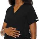 Med Couture Maternity V-Neck Scrub Top, 2 Pockets, Stretchy Side Panels with a Flattering Fit for Pregnant Ladies - ,Large,MC628