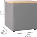 FDP Pro Series 18" Square Dry-Erase Side Table, 18" H - Blue Crosshatch (18"D x 18"W x 28"H)