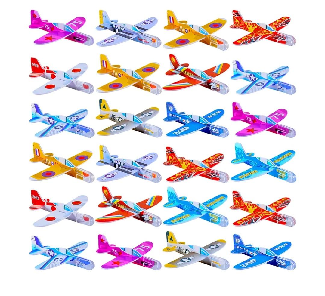 XIPEGPA Mini Foam Handmade Throwing Flying Airplane Glider DIY Assembly Model Kid Toy Random One, (50 PCS)