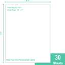 L LIKED 30 Printable White Sticker Paper Full Sheet Label, Matte, 8.5" x 11" for Laser & Inkjet Printing (30 Sheets), 8-1/2" x 11" - 1 UP