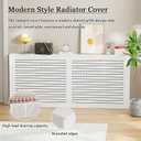 Waterproof Radiator Cover Cabinet, White Louvered Heating Heater Covers for Radiators Shelf with Top for Home Living Office Hide Cluttered Pipes Decor(27.6 Lx27.6 Hx7.9 D)